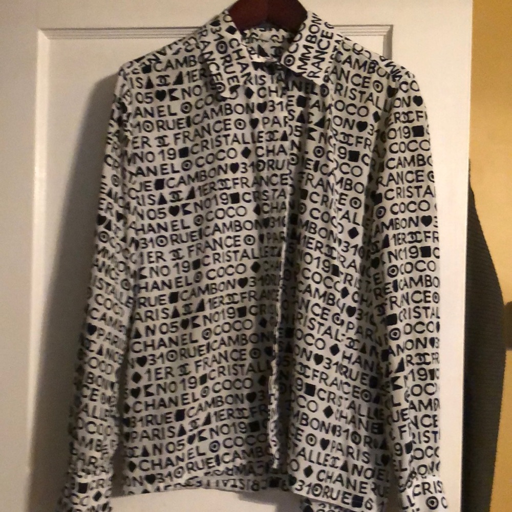 Vintage Chanel logo blouse